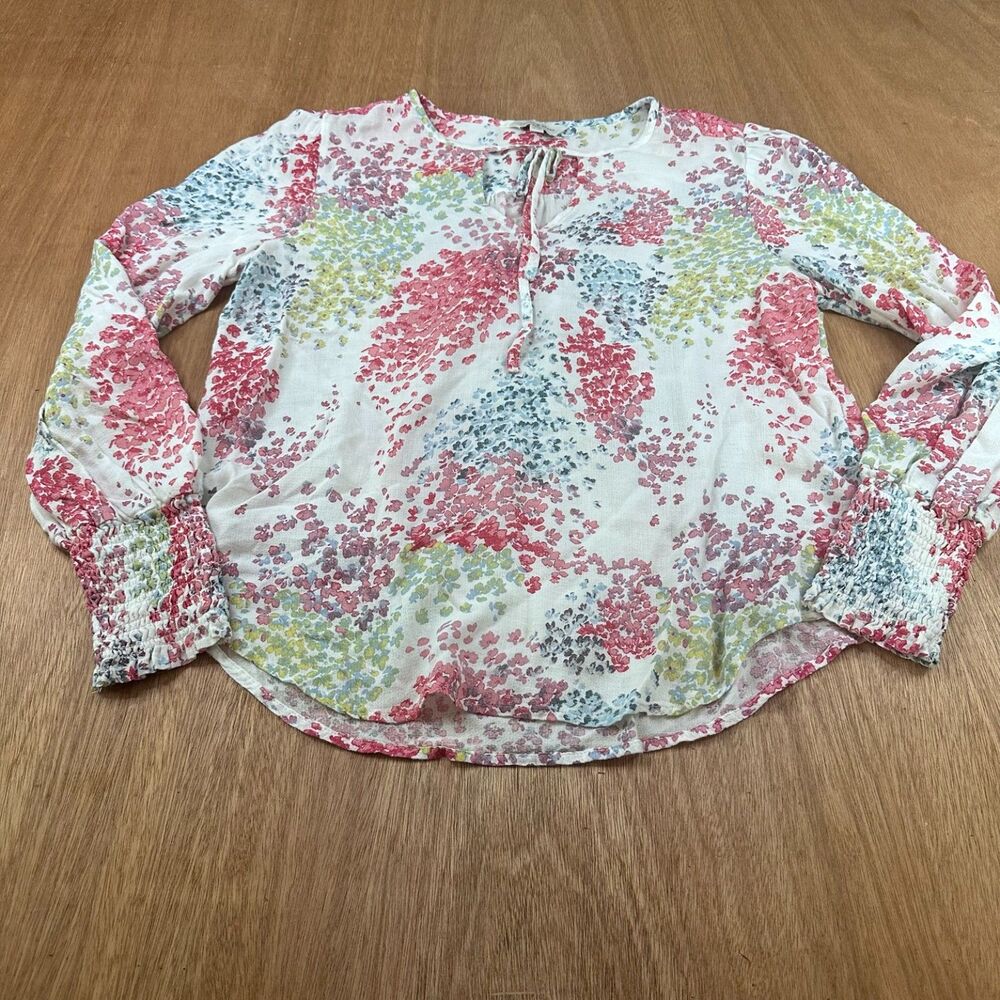 Lucky Brand Floral Peasant Blouse Women’s Small Boho Viscose Top